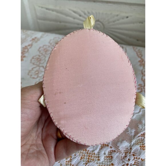 Antique 1930s Pincushion doll Face Embroidered  Silk Pink - Picture 12 of 15
